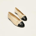 CHANEL Women’s Ballet Flats – Beige & Black Luxury Shoes