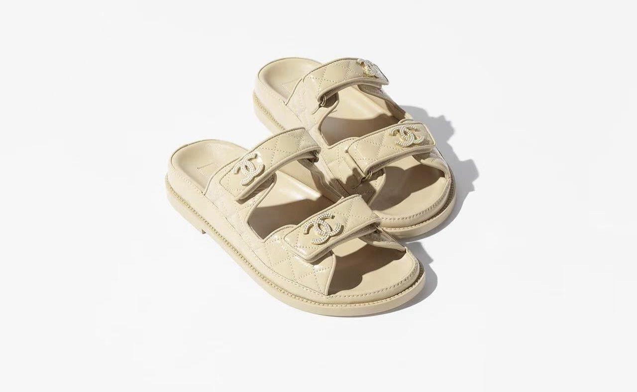 CHANEL Women’s Mules Sandals – Beige Luxury Sandals