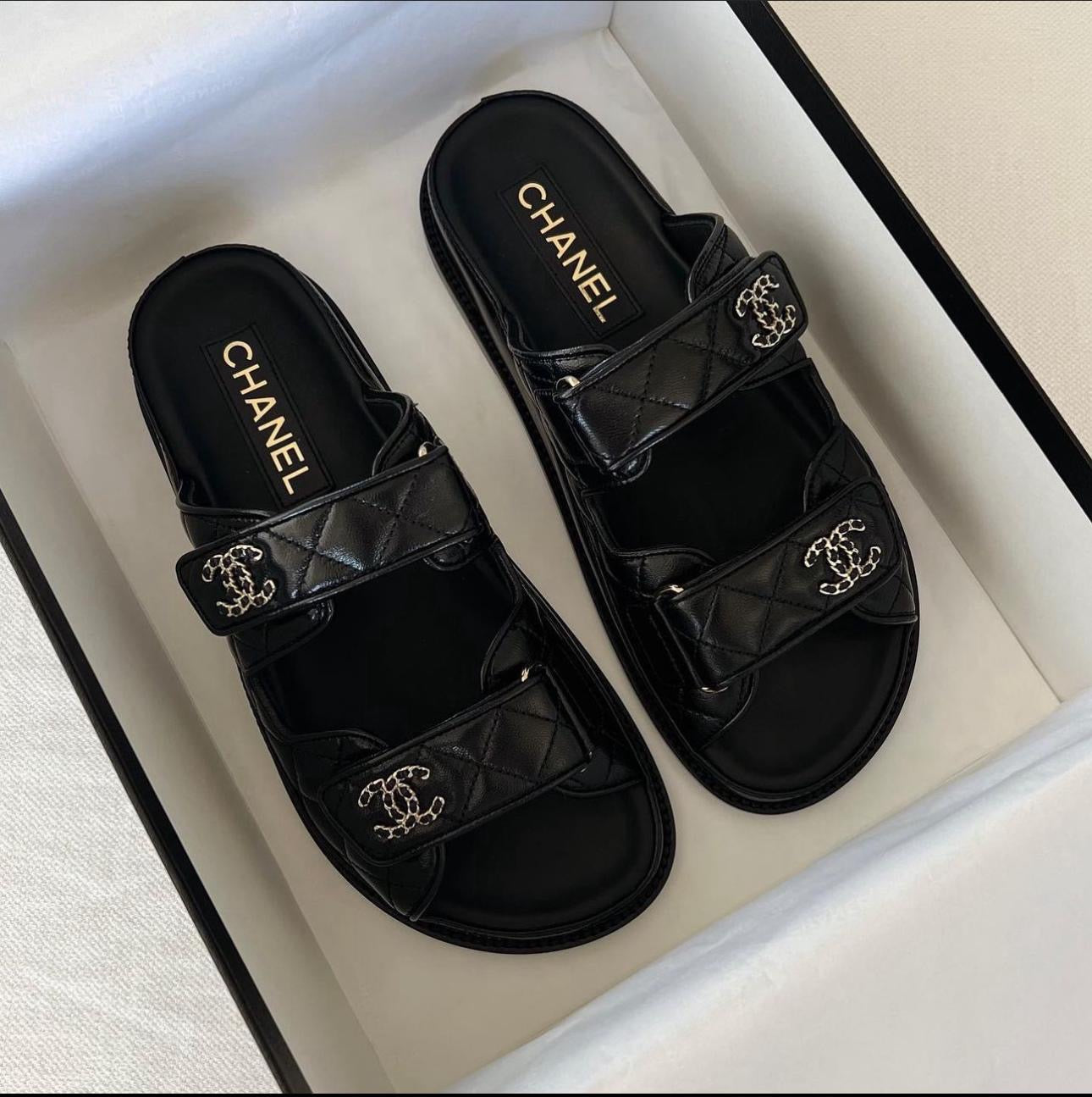 CHANEL Women’s Mules Sandals – Black Luxury Sandals