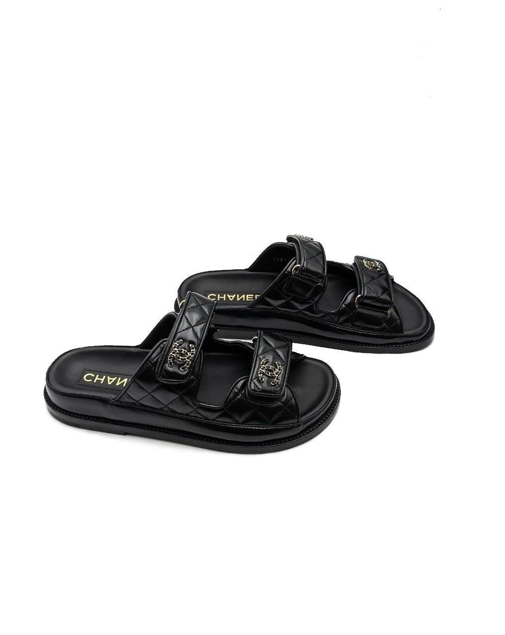 CHANEL Women’s Mules Sandals – Black Luxury Sandals