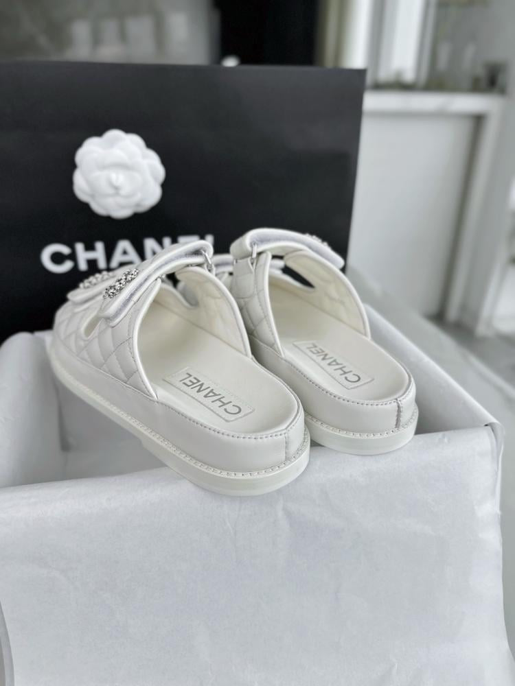 CHANEL Women’s Mules Sandals – White Luxury Sandals
