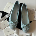 CHANEL Women’s Ballet Flats – Light Blue Luxury Shoes