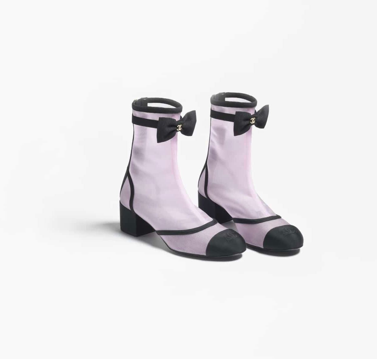 CHANEL Women’s Short Boots – Black & Pink Luxury Boots