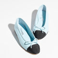 CHANEL Women’s Ballet Flats – Light Blue & Black Luxury Shoes