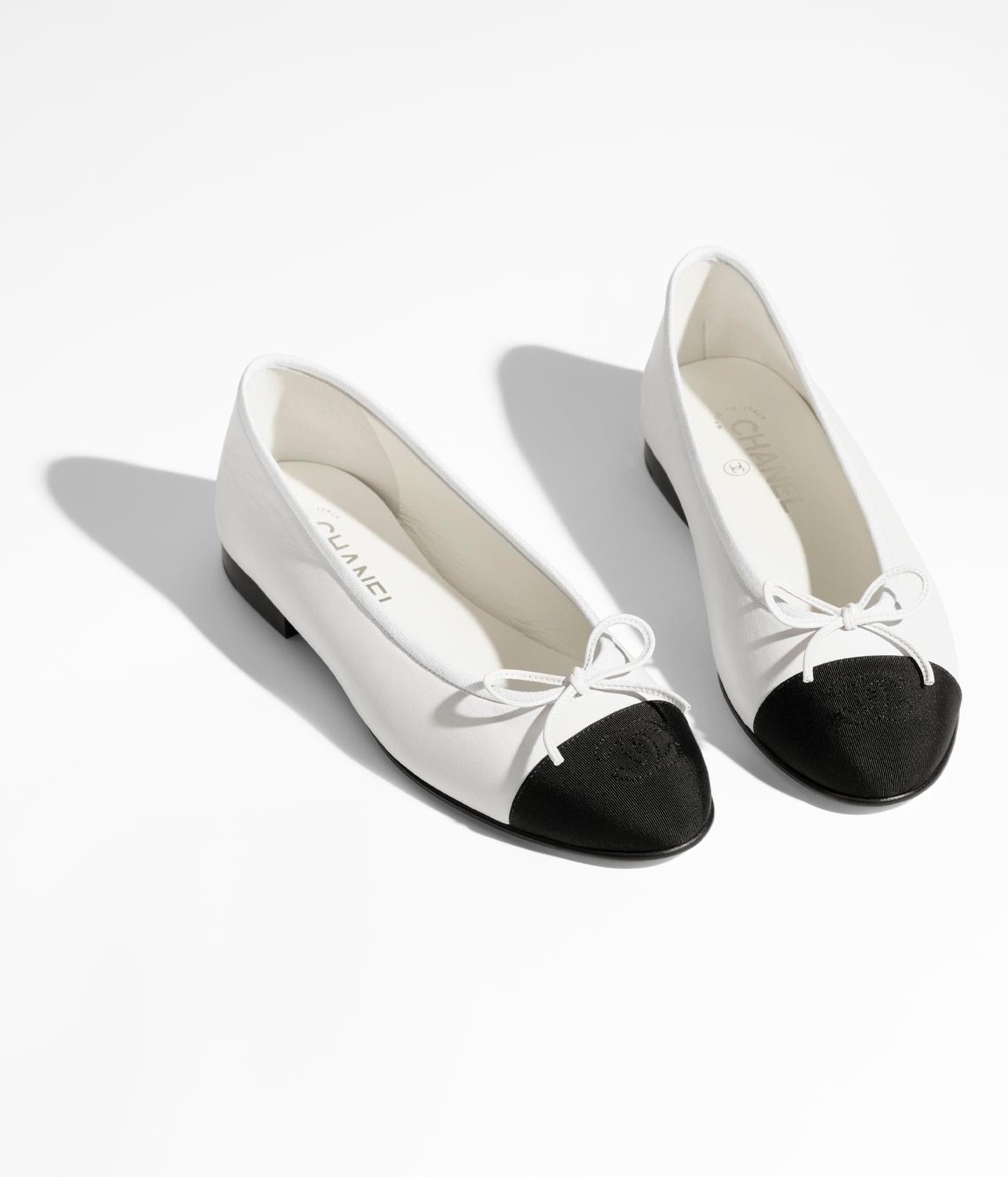 CHANEL Women’s Ballet Flats – Black & White Luxury Shoes