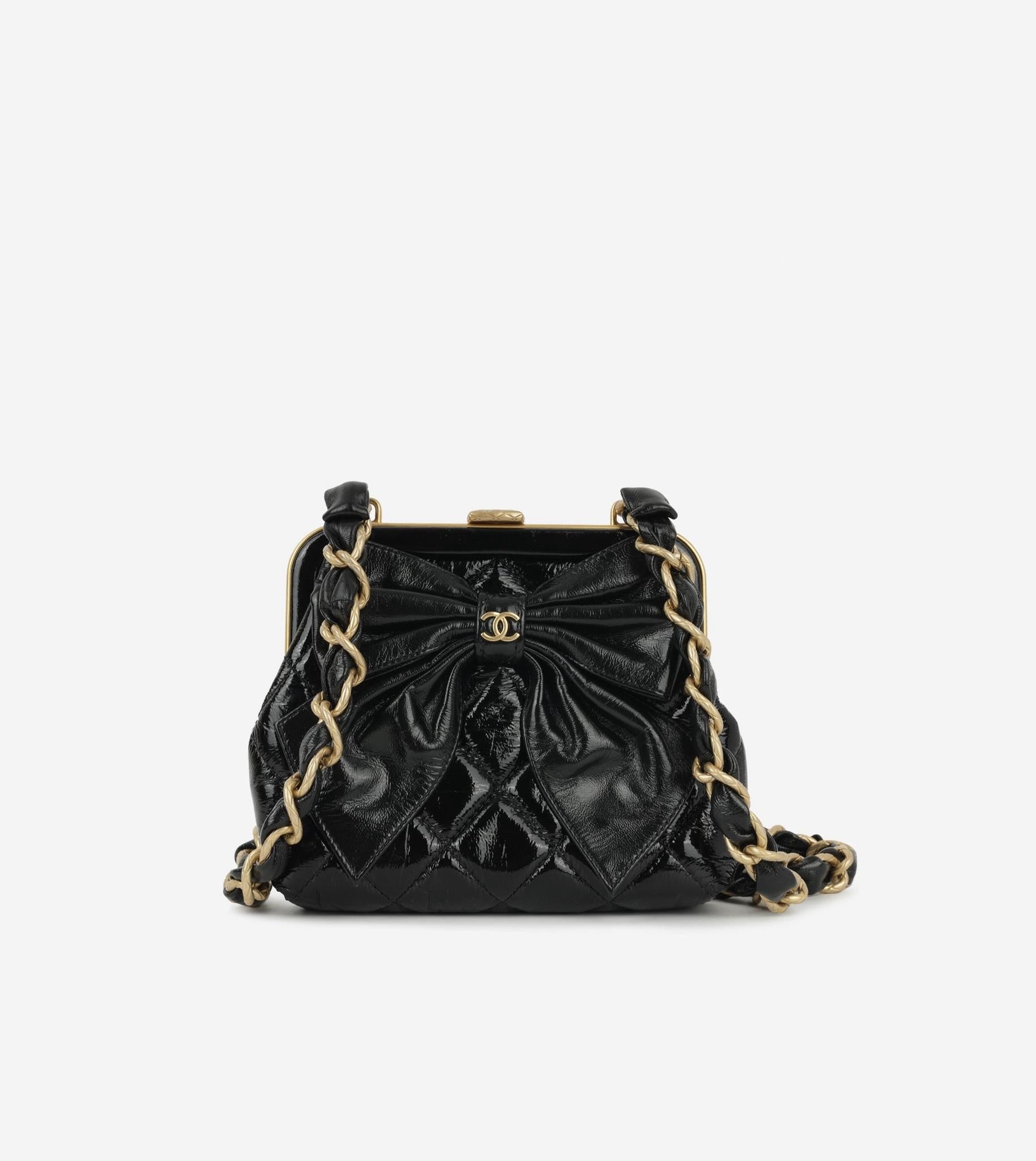 Chanel Black Bow Clutch – Women