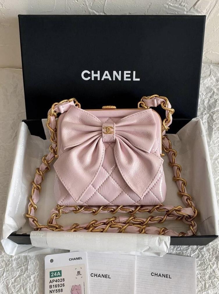 Chanel Pink Bow Clutch – Women