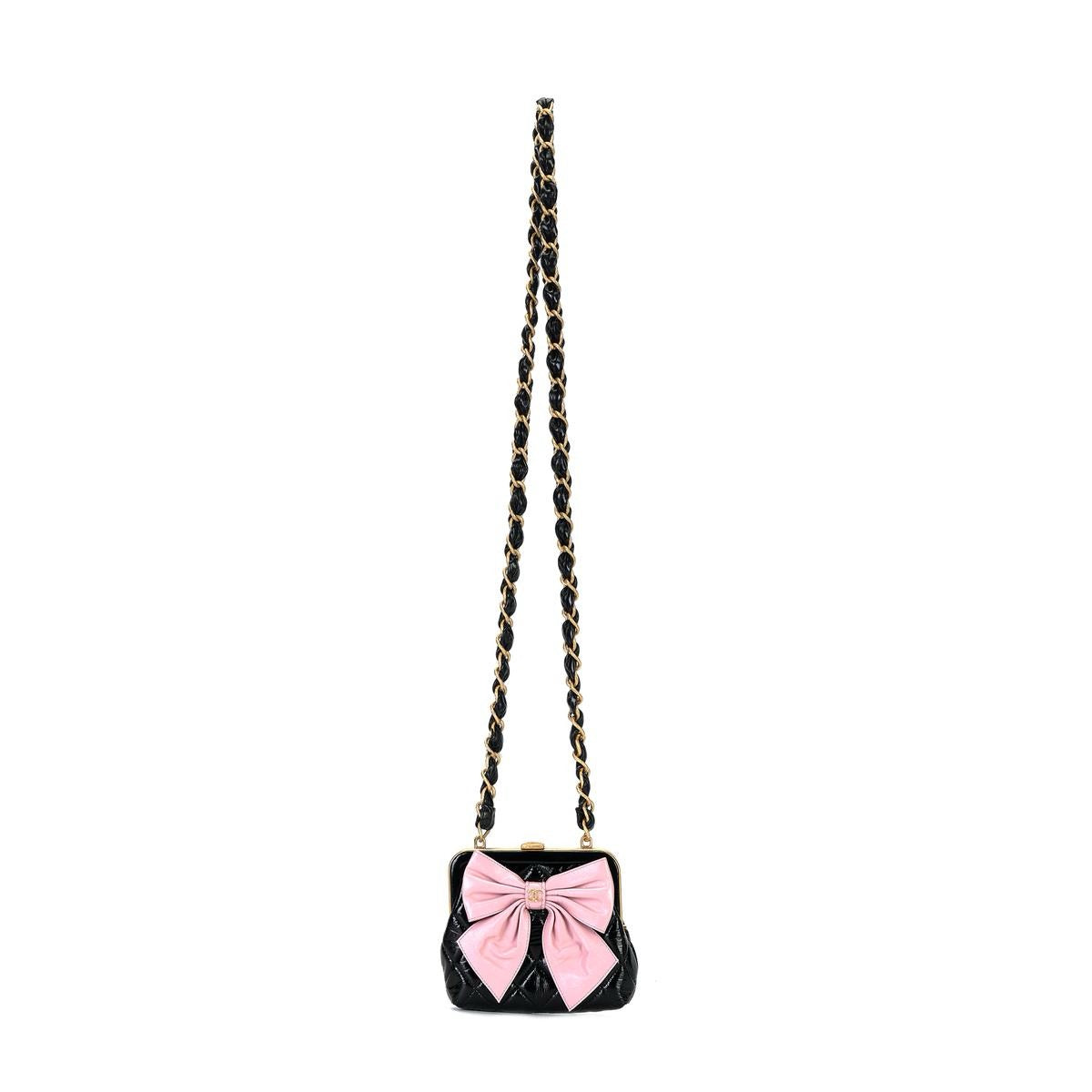 Chanel Black-Pink Bow Clutch – Women