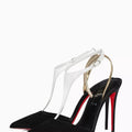 CHRISTIAN LOUBOUTIN Women’s Athina 100 Pumps – 10cm Black, White & Gold Heels