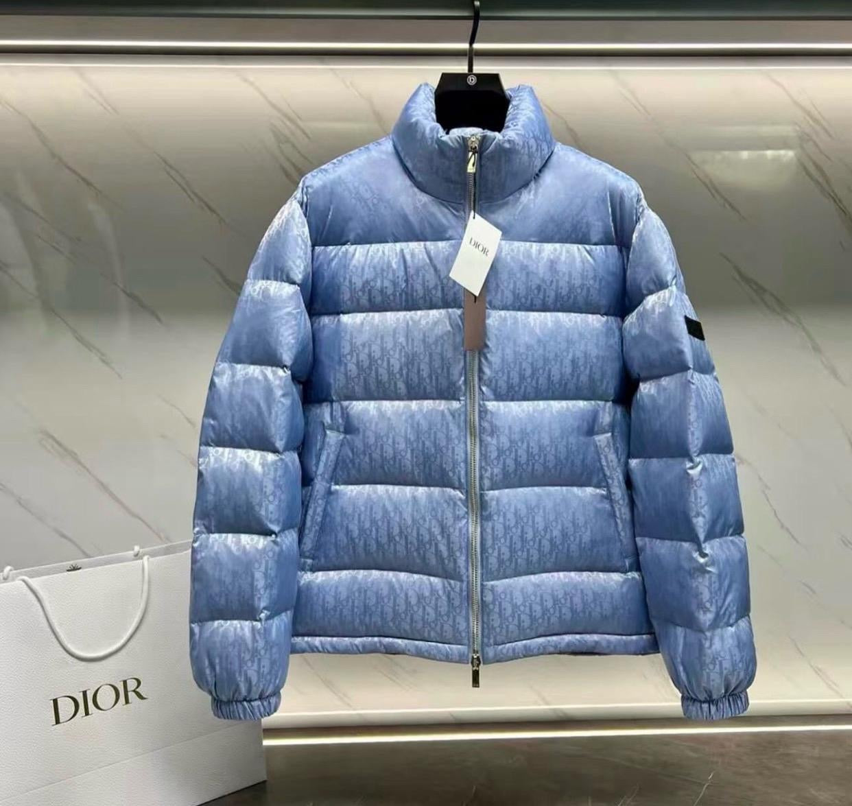 Dior Oblique Down Jacket – Sky Blue