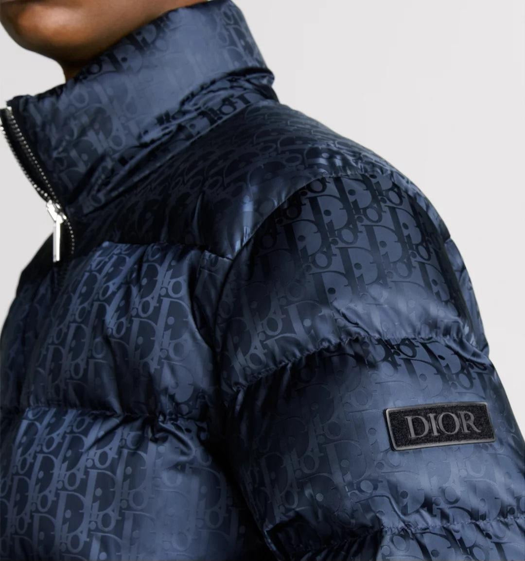 Dior Oblique Down Jacket – Navy Blue