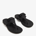 GUCCI Women’s Horsebit Thong Sandals – Black Rubber Luxury Sandals