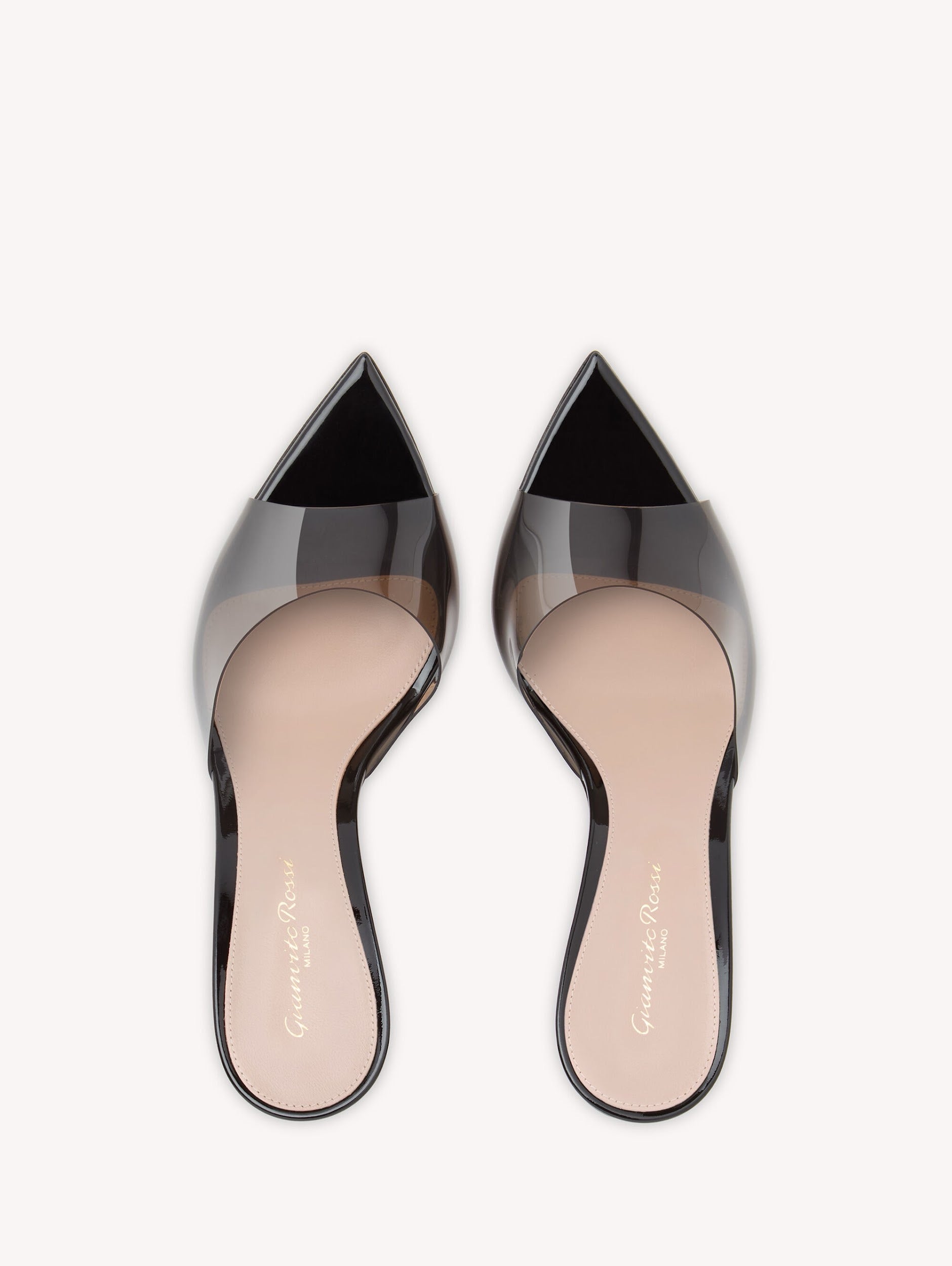 GIANVITO ROSSI Women’s Plexi Elle Peep Heels – 8.5cm Black Pumps