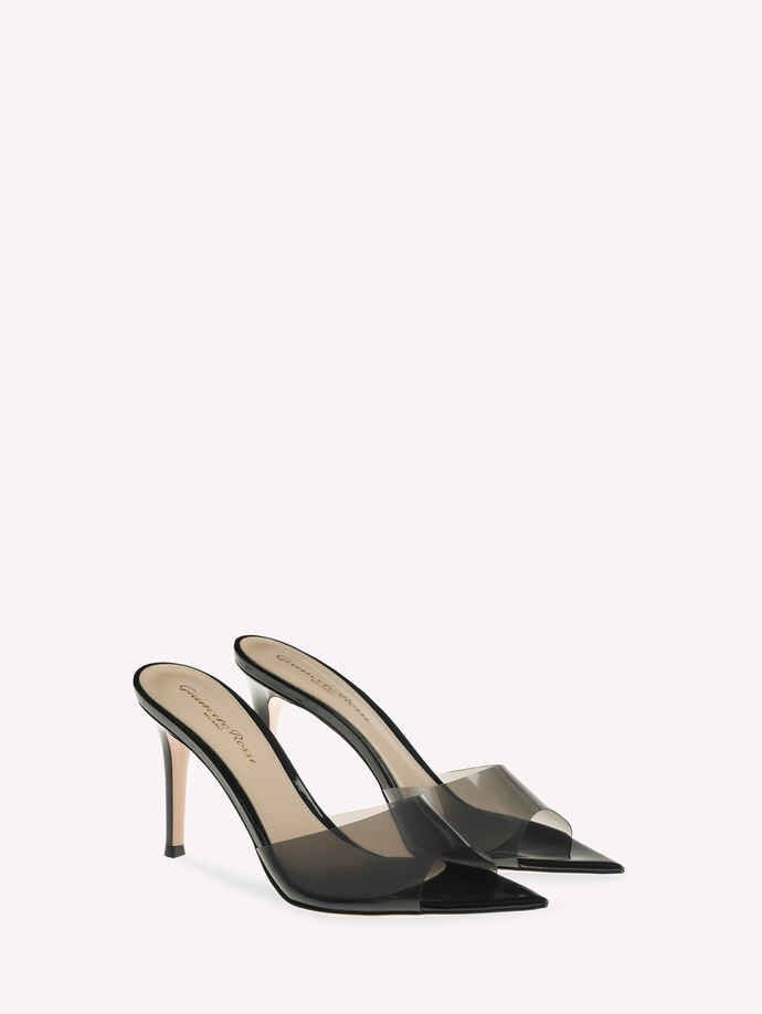GIANVITO ROSSI Women’s Plexi Elle Peep Heels – 8.5cm Black Pumps