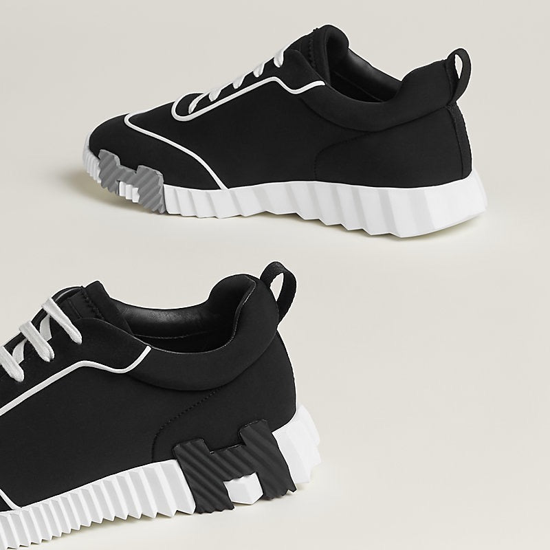 HERMES Bouncing Sneakers – Black with White Line | Unisex Casual Shoes