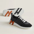 HERMES Bouncing Sneakers – Black with Red Logo | Unisex Casual Shoes