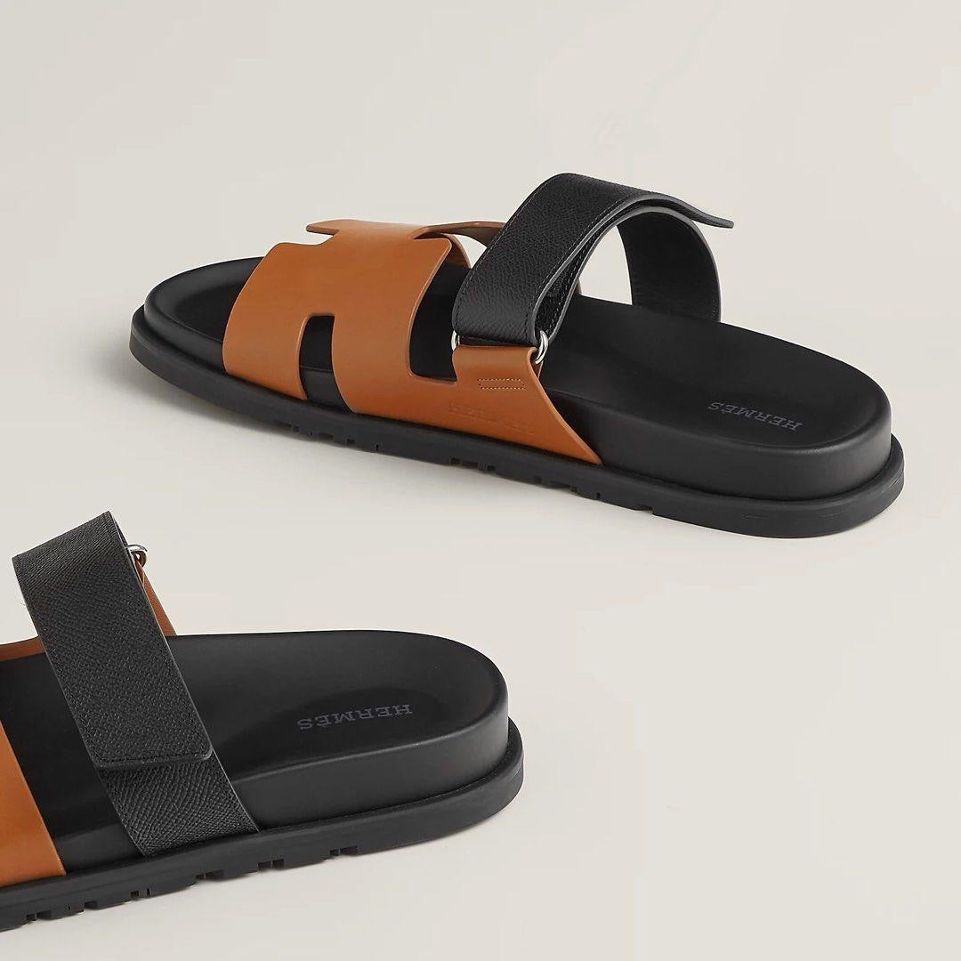 HERMES Chypre Sandals – Black & Brown | Unisex Casual & Comfort Sandals