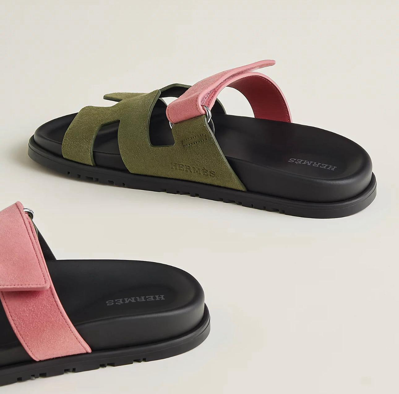 HERMES Women’s Chypre Sandals – Green & Pink | Casual & Comfort Sandals