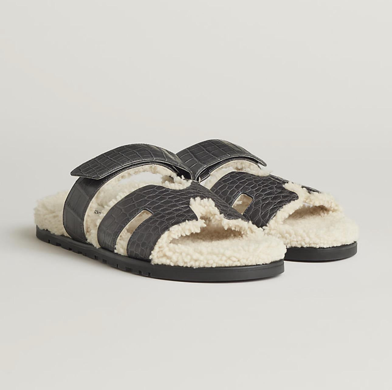 HERMES Chypre Sandals – Croc Black | Unisex Casual & Comfort Sandals