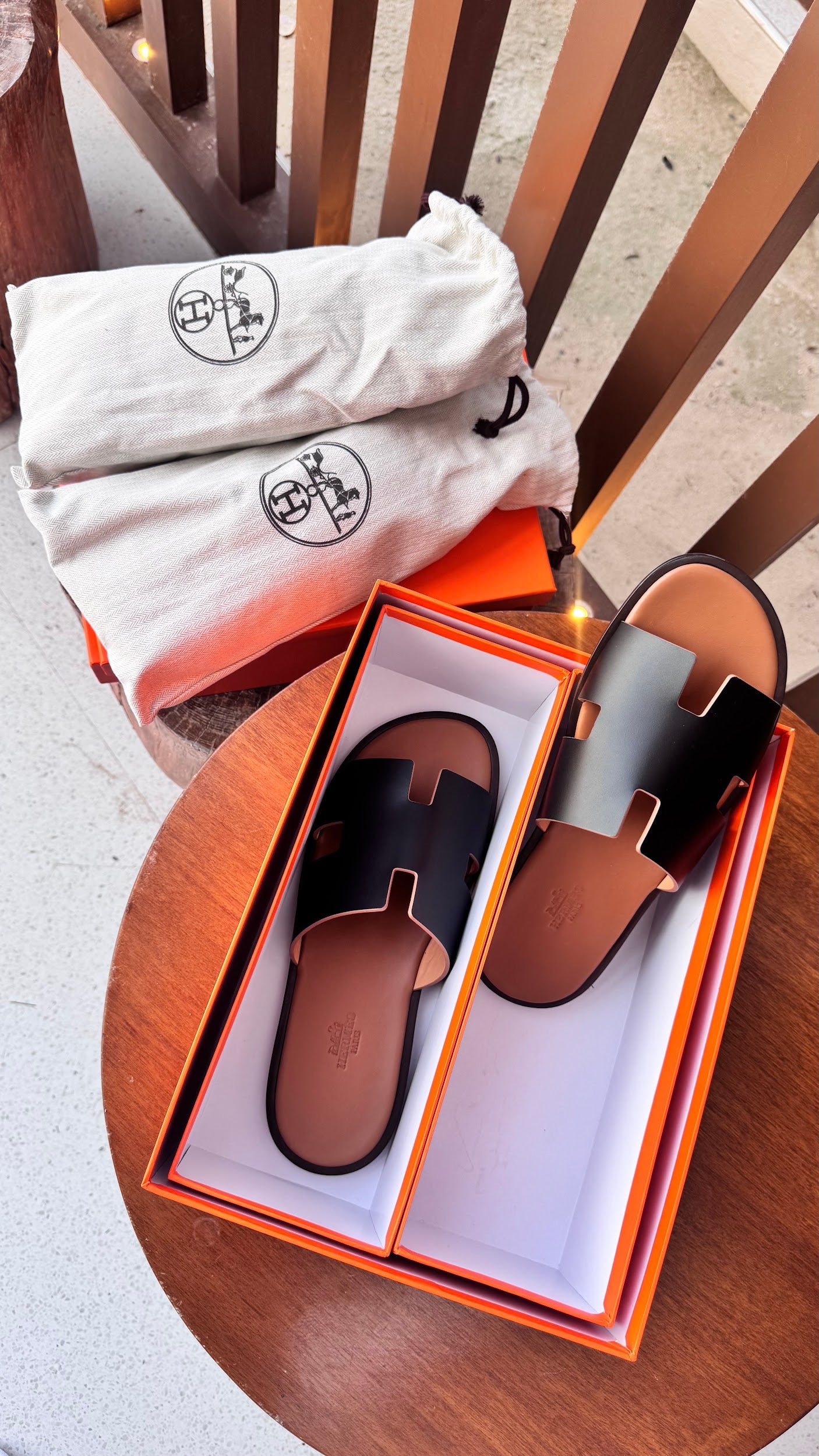 HERMES Men’s Izmir Sandals – Black & Brown | Casual & Comfort Sandals