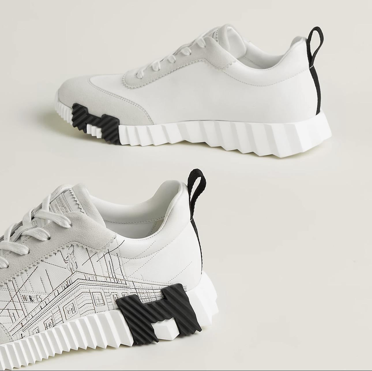 HERMES Bouncing Sneakers – White Designer | Unisex Casual Shoes