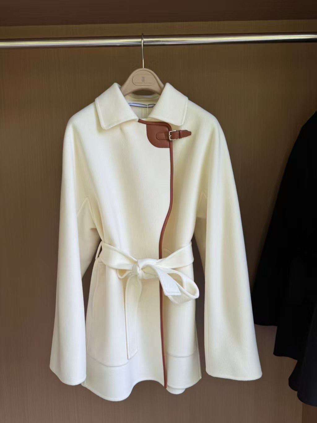 Hermès Women’s Winter Wool Cashmere Double-Sided Woolen Coat – White