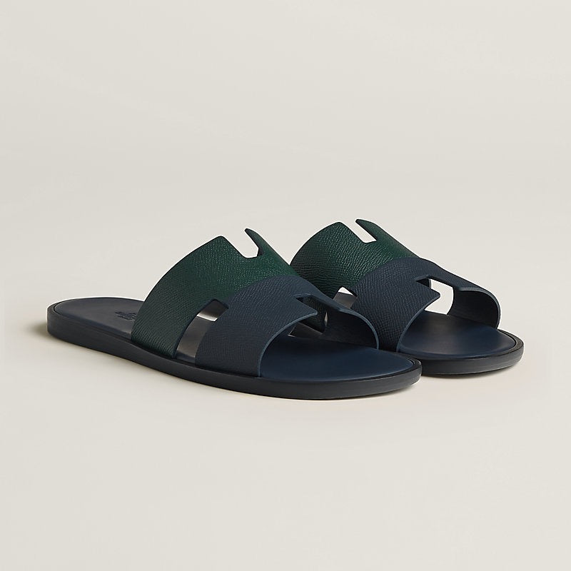 HERMES Men’s Izmir Sandals – Blue & Green Pattern | Casual & Comfort Sandals