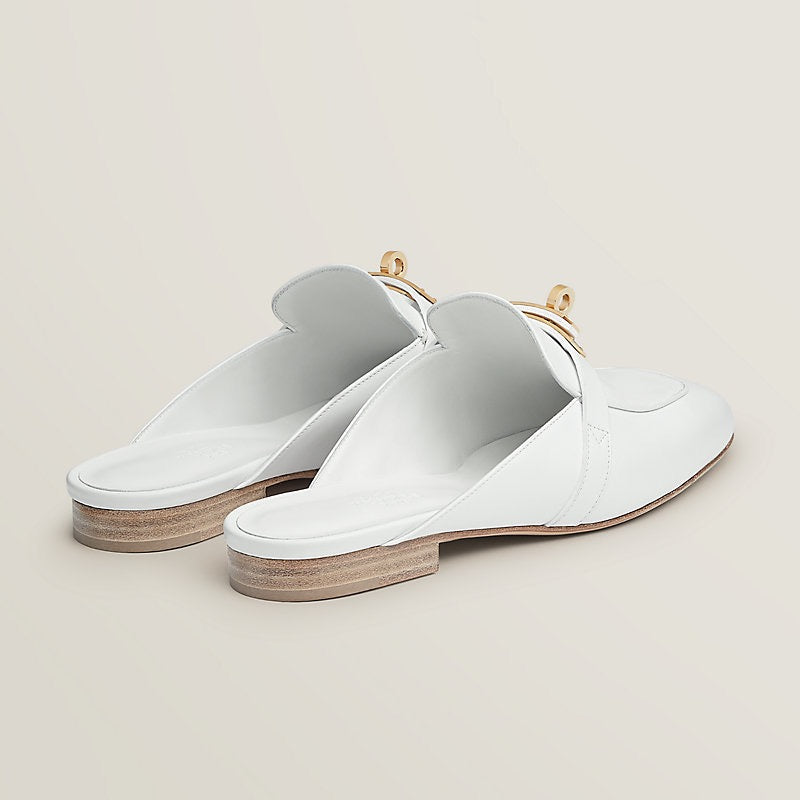 HERMES Women’s Oz Mule – White | Elegant Slip-On Shoes