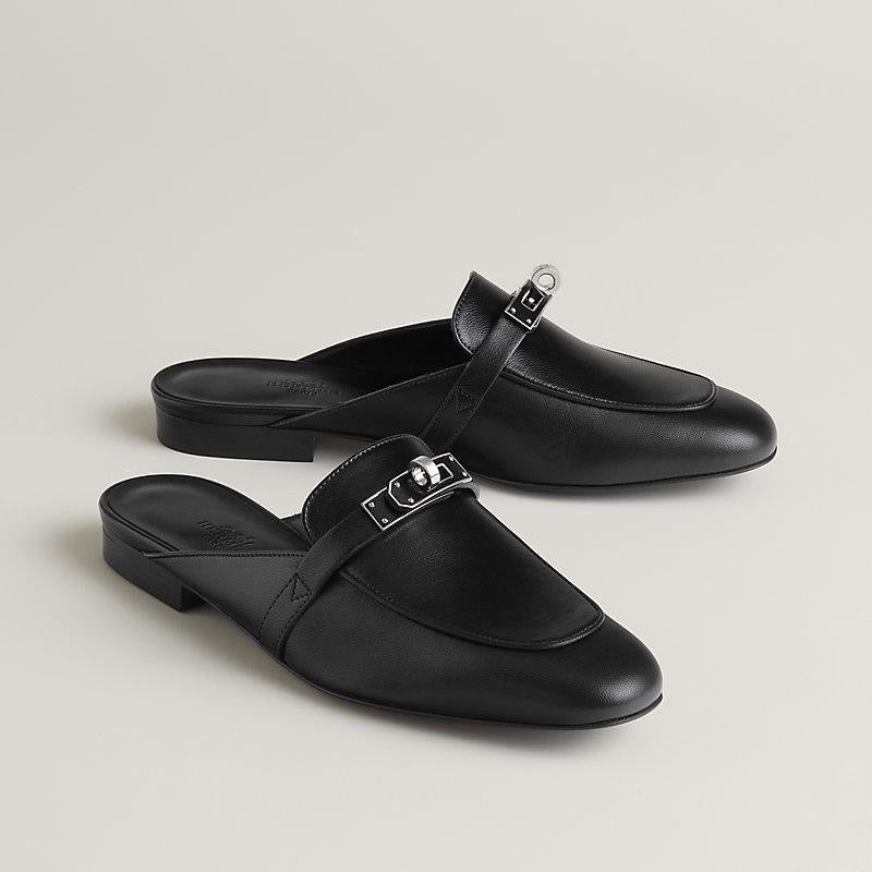 HERMES Women’s Oz Mule – Black | Elegant Slip-On Shoes