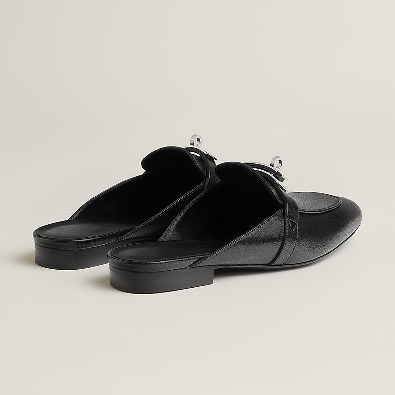 HERMES Women’s Oz Mule – Black | Elegant Slip-On Shoes