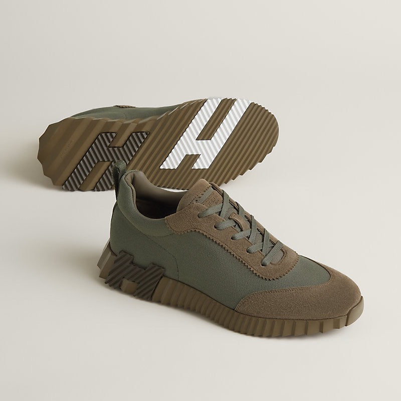 HERMES Men’s Bouncing Sneakers – Army Green | Casual & Daily Wear Shoes