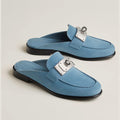HERMES Women’s Lota Mule – Blue | Elegant Slip-On Shoes