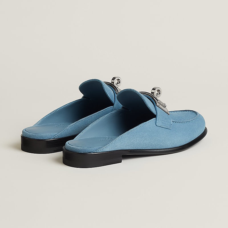 HERMES Women’s Lota Mule – Blue | Elegant Slip-On Shoes