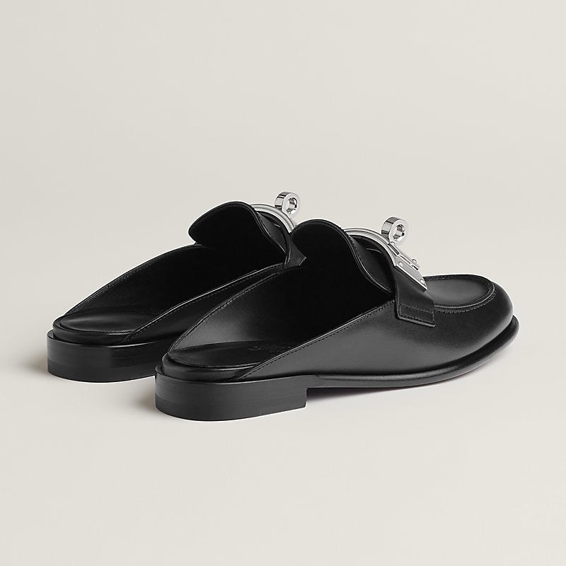 HERMES Women’s Lota Mule – Black | Elegant Slip-On Shoes