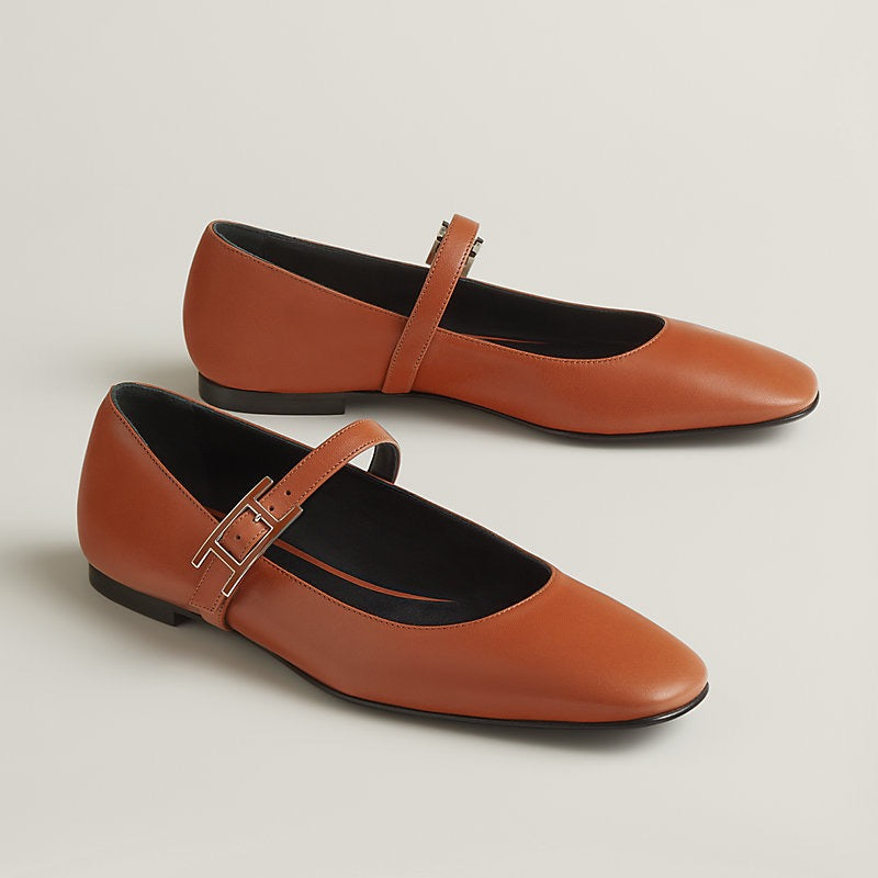 HERMES Women’s Jane Ballet Flats – Brown | Elegant & Everyday Flats