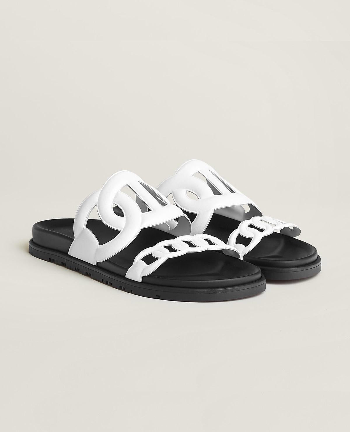 HERMES Women’s Extra Sandal – White & Black | Casual & Comfort Sandals