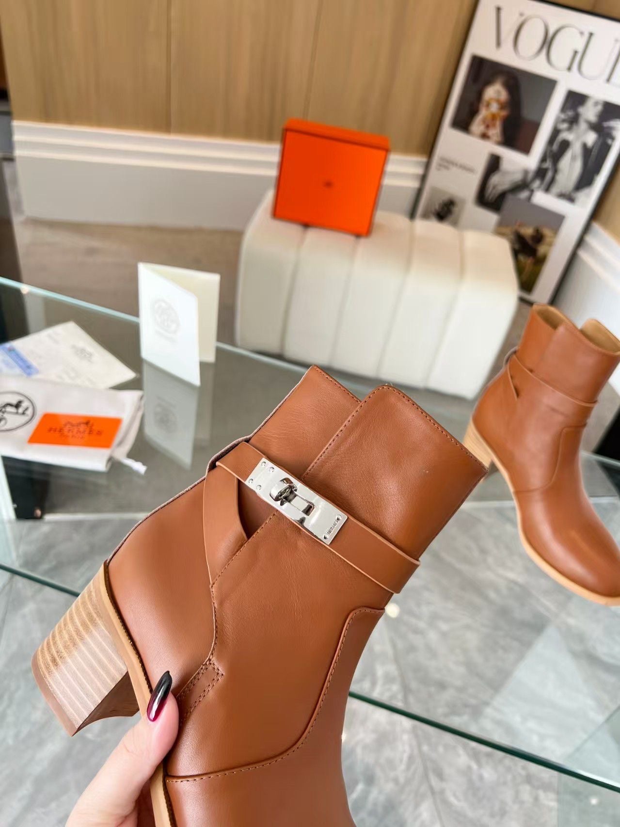 HERMES Women’s Ankle Boot – Brown | Classic & Everyday Wear