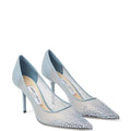JIMMY CHOO Women’s Crystal-Embellished Pumps – 8.5cm Blue Heels