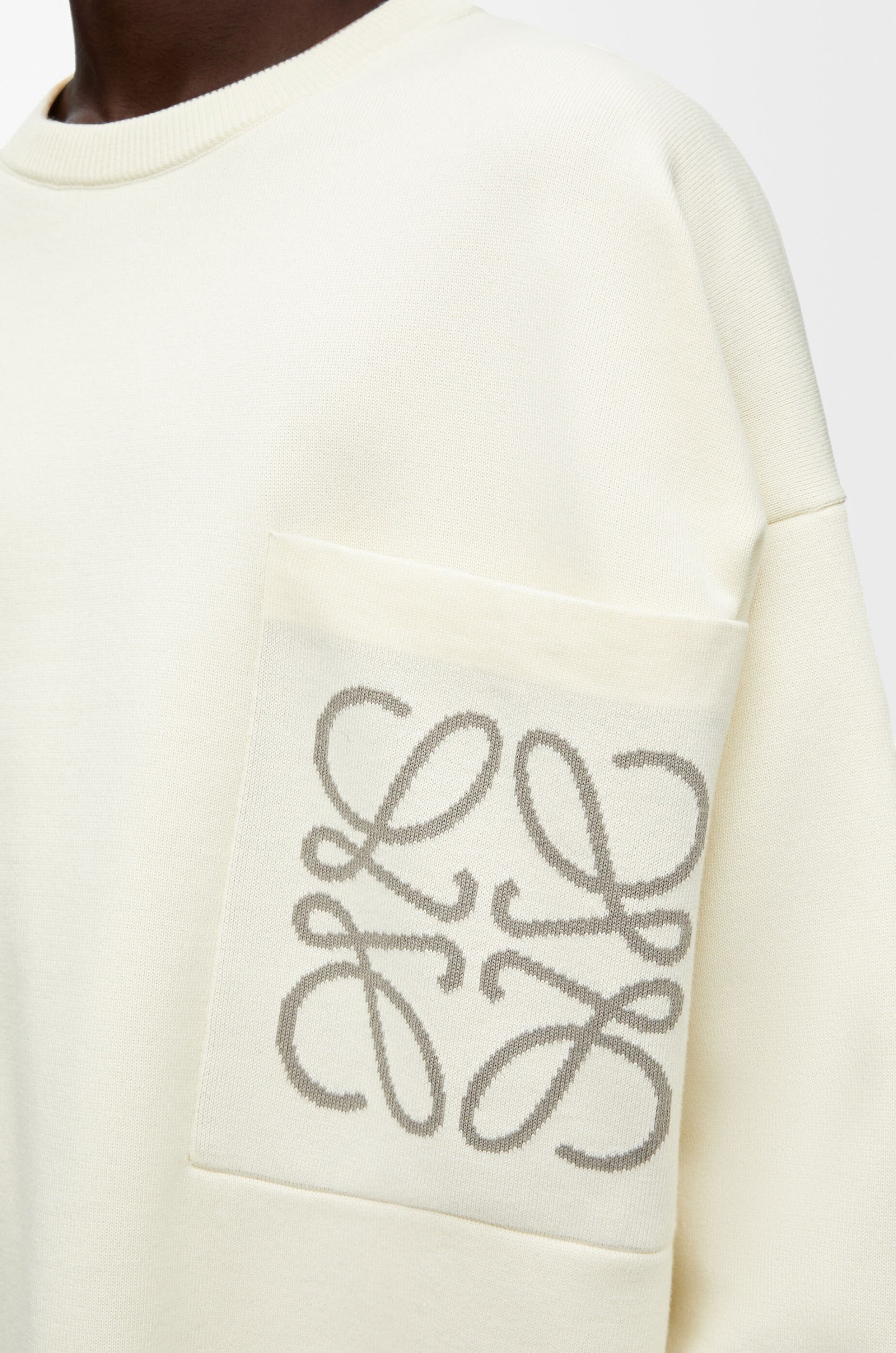 LOEWE Men’s Anagram Pocket Sweater – Beige