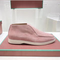 Loro Piana Women’s Open Walk Suede Ankle Boot – Baby Pink