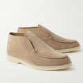 Loro Piana Men’s Open Walk Suede Ankle Boot – Apricot