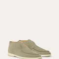 Loro Piana Men’s Open Walk Suede Ankle Boot – Light Army Green