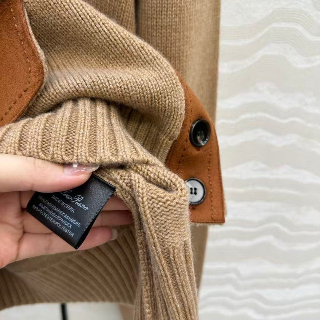 Loro Piana Men’s Parksville Cashmere Bomber Jacket Hoodie – Brown