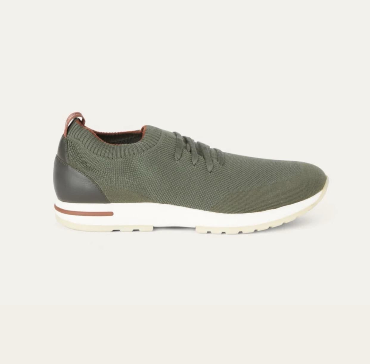 Loro Piana Men’s Flexy Walk Shoes – Army Green