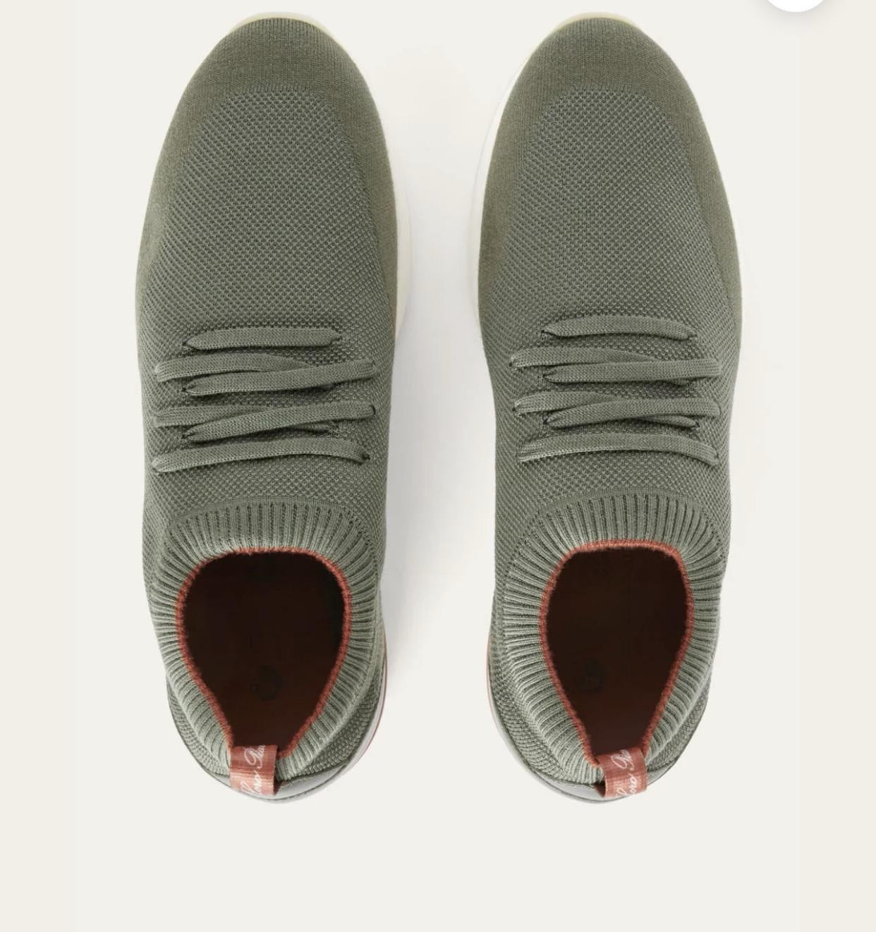 Loro Piana Men’s Flexy Walk Shoes – Army Green