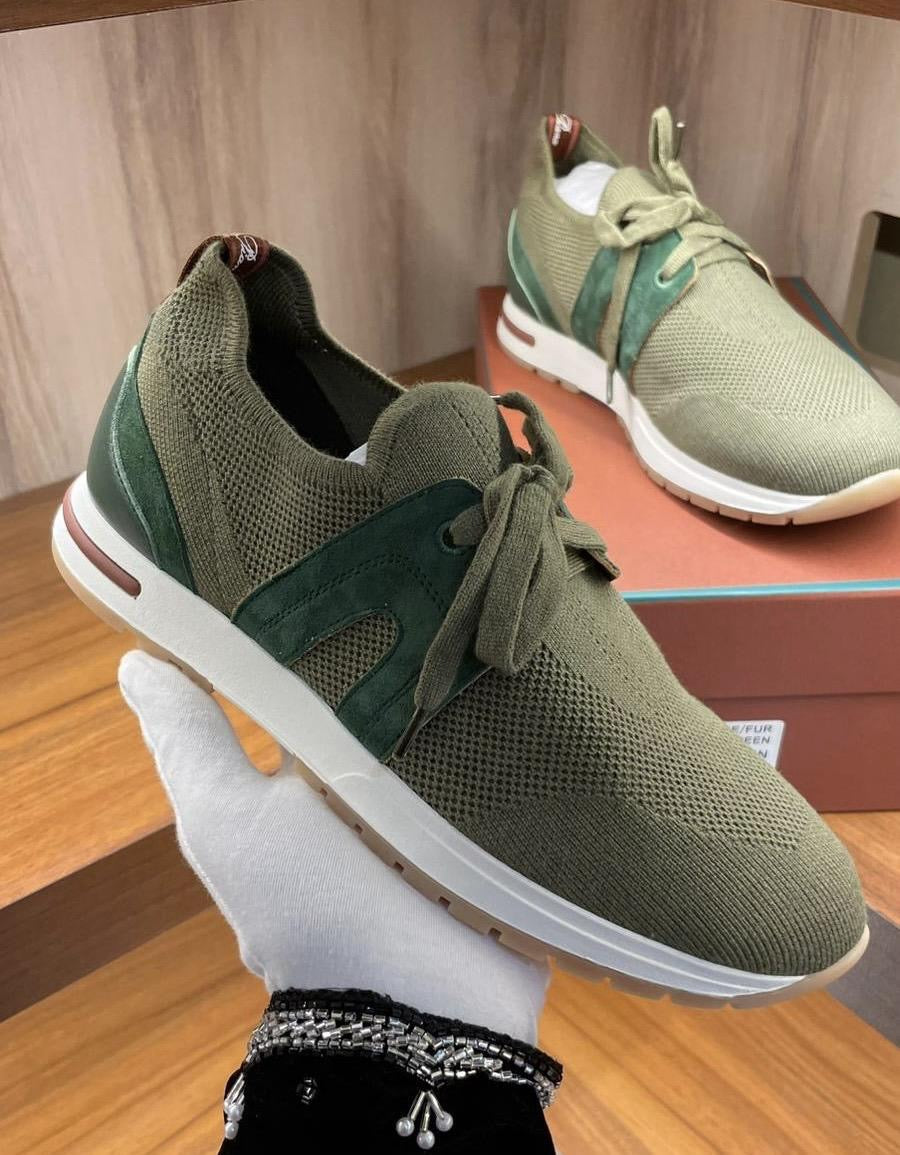 Loro Piana Women’s 360 Lady Flexy Walk Shoes – Army Green