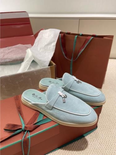 Loro Piana Women’s Babouche Walk Loafer – Light Green