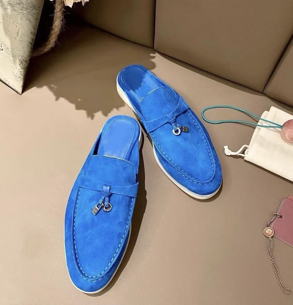 Loro Piana Women’s Babouche Walk Loafer – Royal Blue