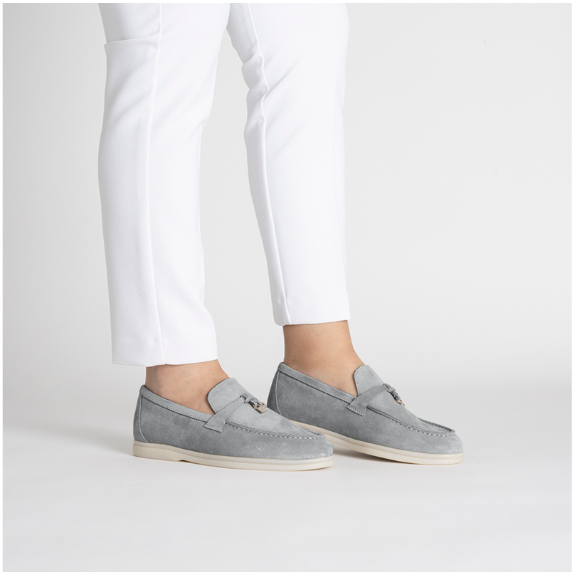 Loro Piana Women’s Summer Charms Walk Loafer – Beige Grey