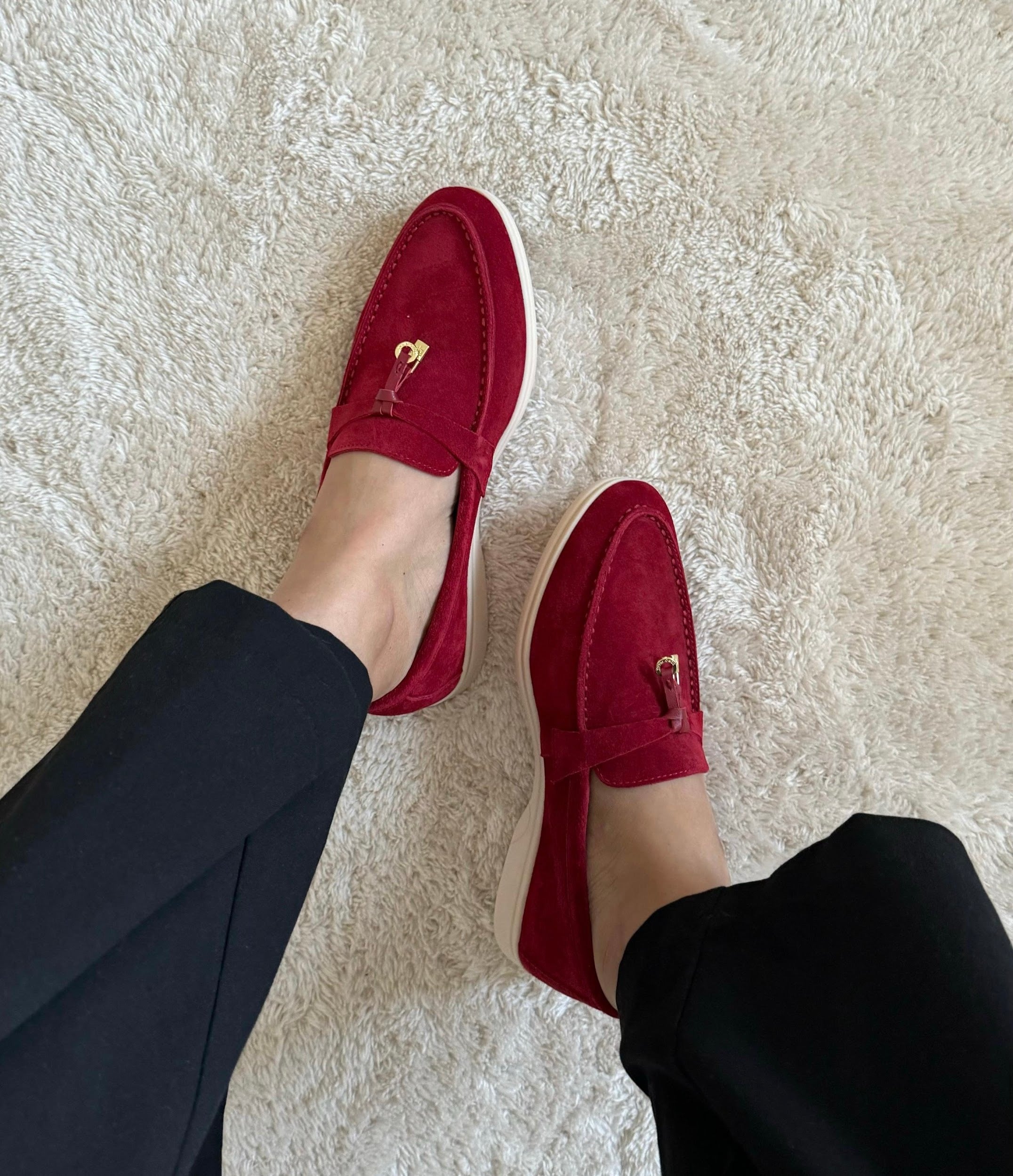 Loro Piana Women’s Summer Charms Walk Loafer – Red